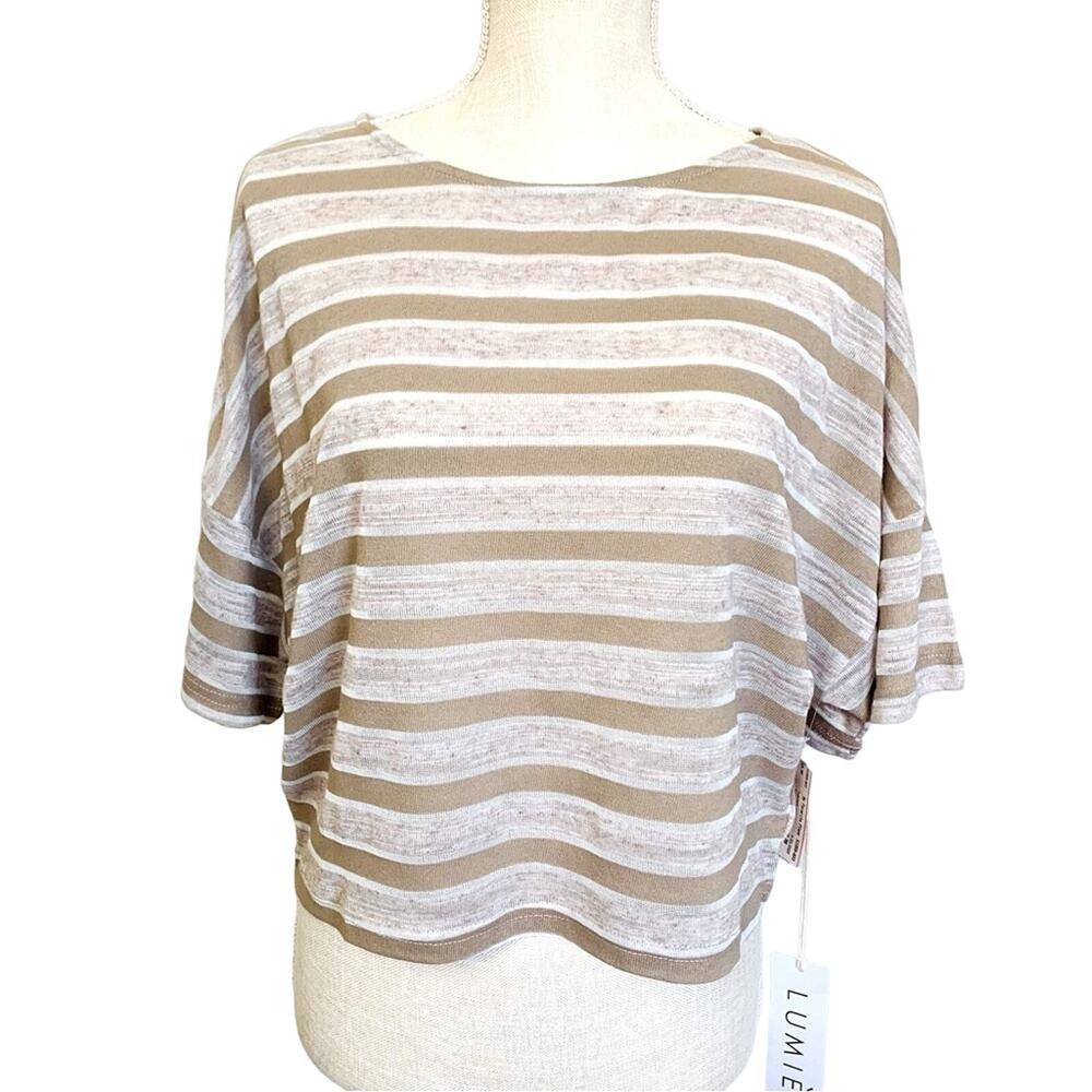 LUMIERE Cropped stripped Top NWT